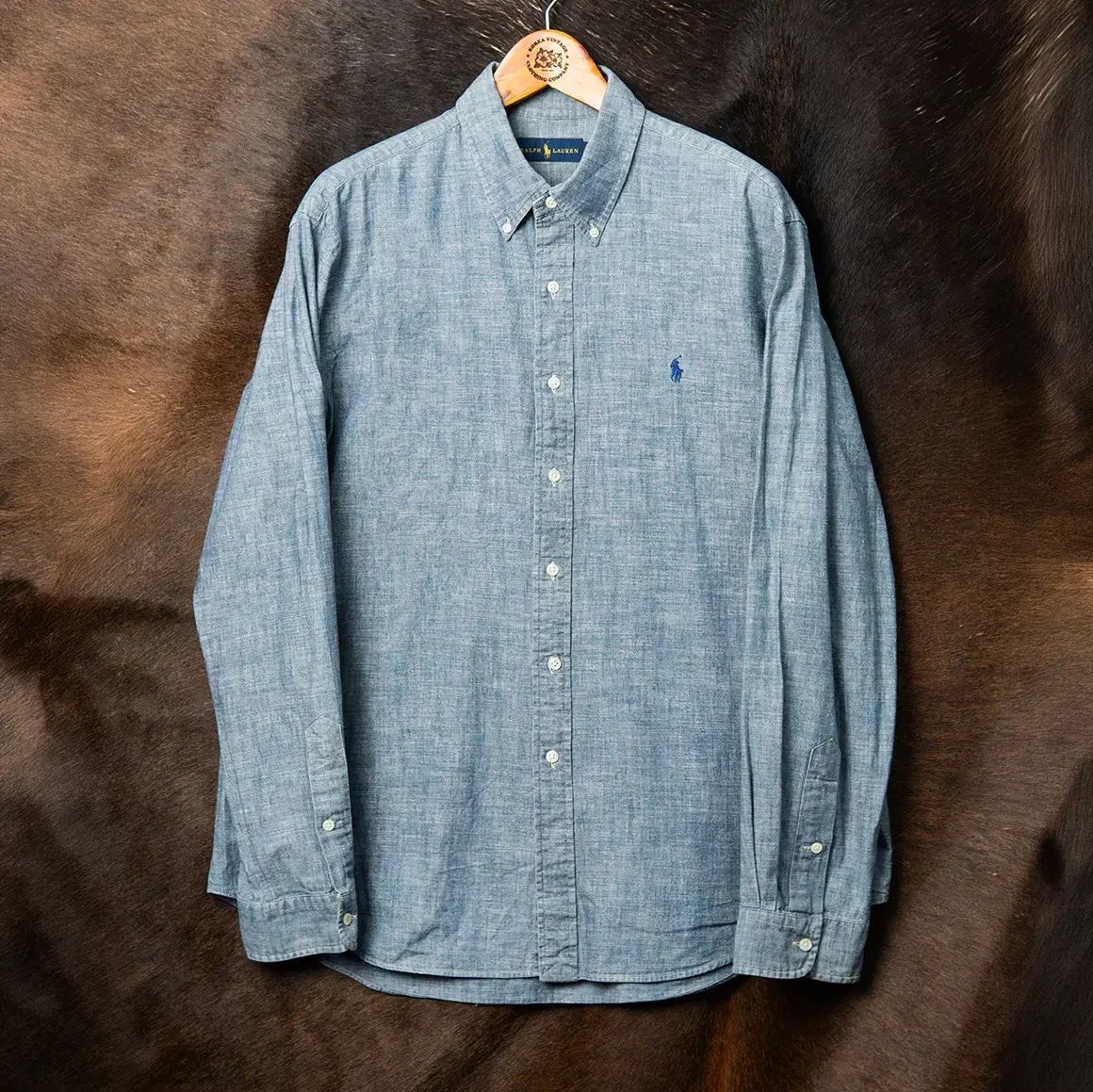 110 ポロ ラルフローレン シャンブレーシャツ Indigo Blue