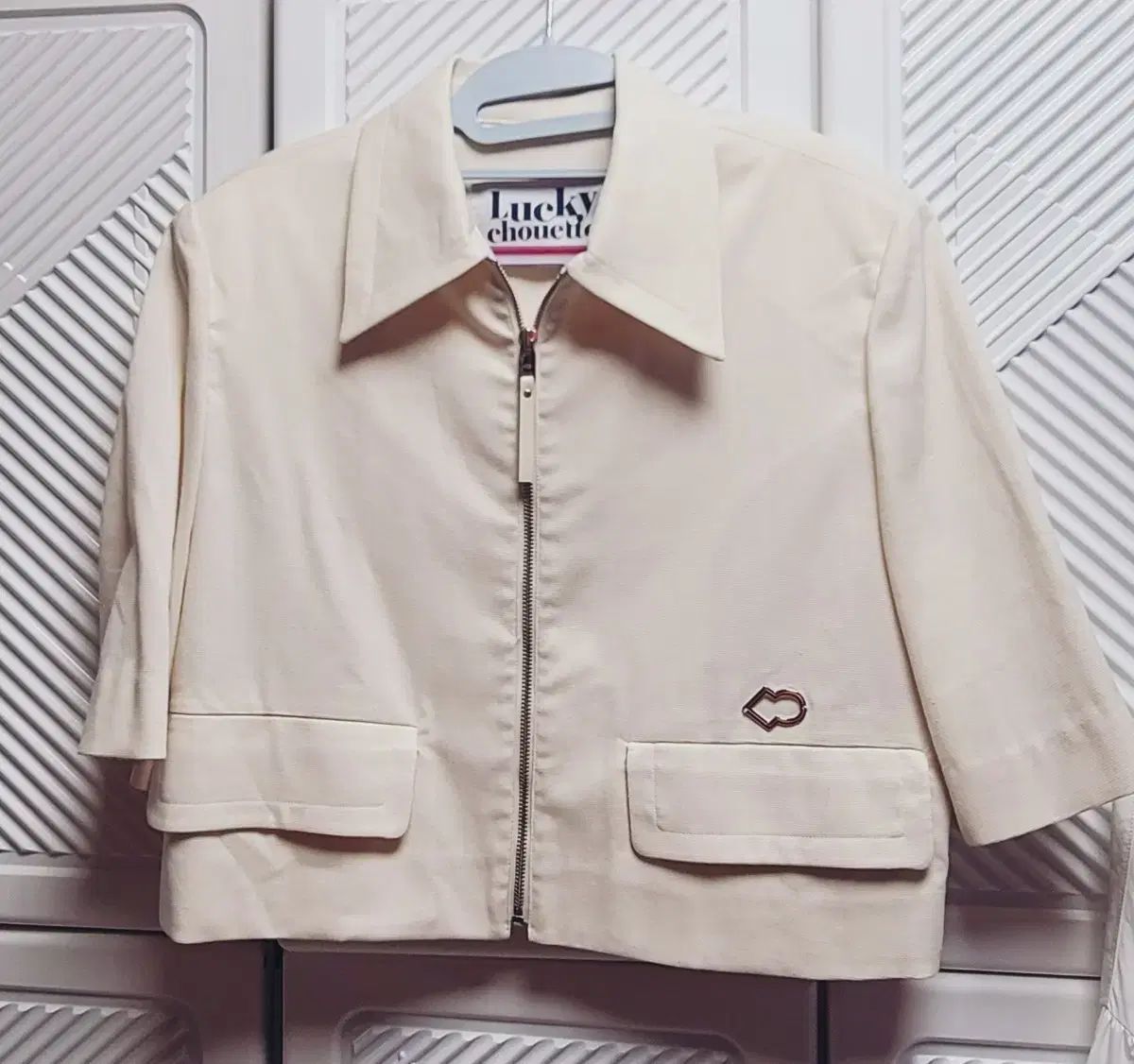LUCKY CHOUETTE ラッキーシュエトゥ クロップド ジャケット アイボリー