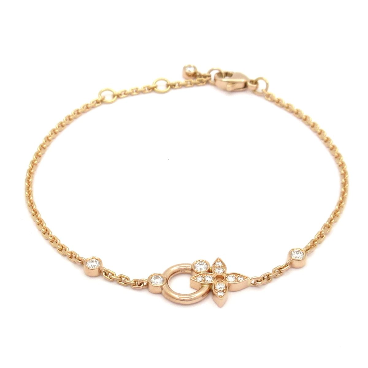 LOUIS VUITTON(ルイヴィトン) ブレスレット美品 ブレスレット イディール ブロッサム QA5077 K18PG×ダイヤモンド 13Pダイヤ/0.24ct
