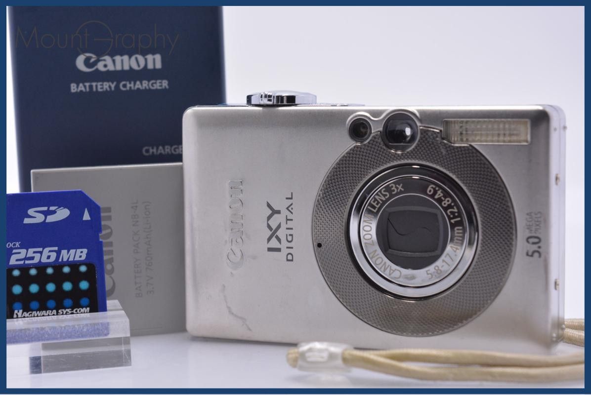 【動作保証】 キヤノン Canon IXY DIGITAL 55 3x バッテリー、ストラップ、メモリカード、充電器付 同梱無料 #am7807