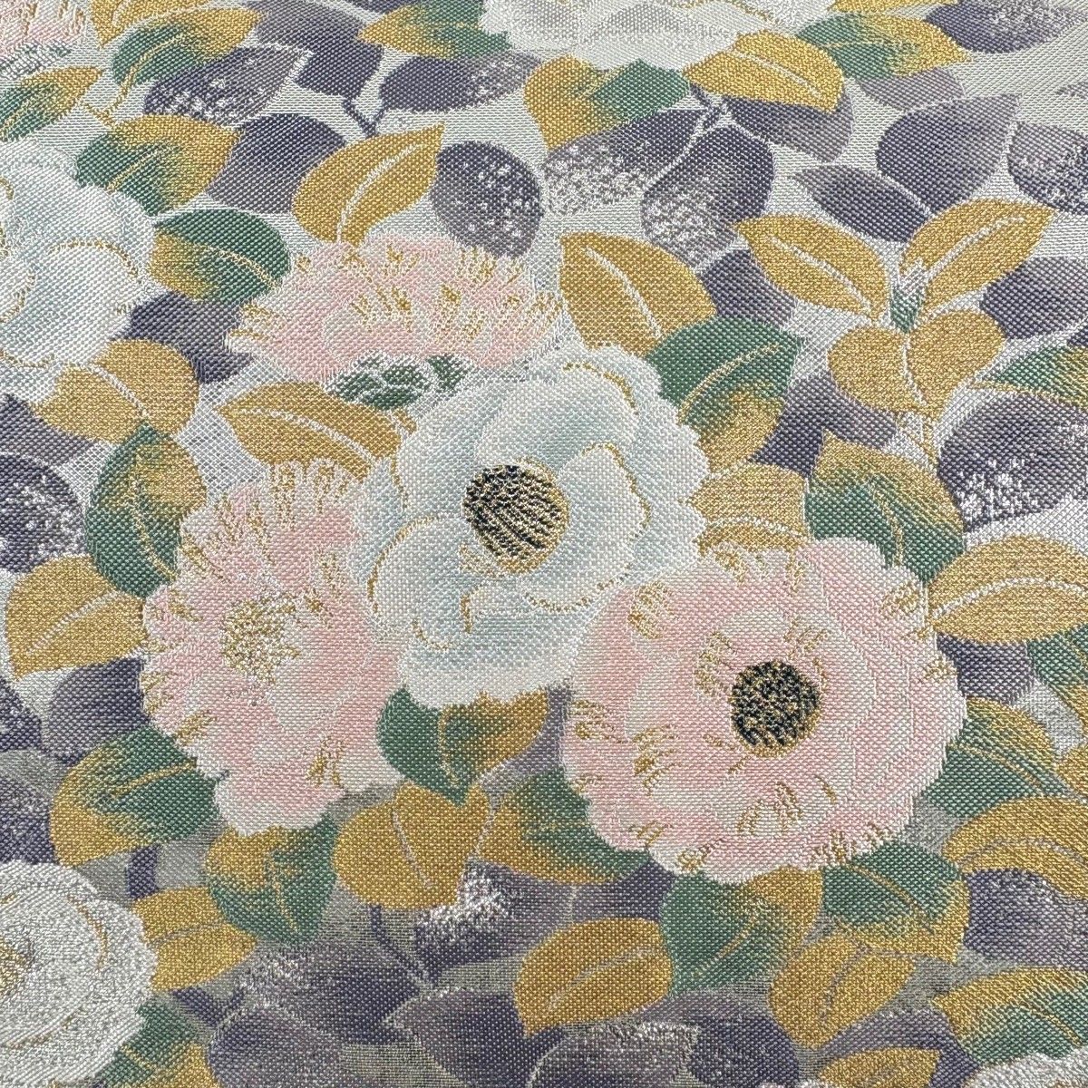 袋帯 秀品 枝花 椿 金糸 箔 銀色 六通 正絹 【中古】 - メルカリ