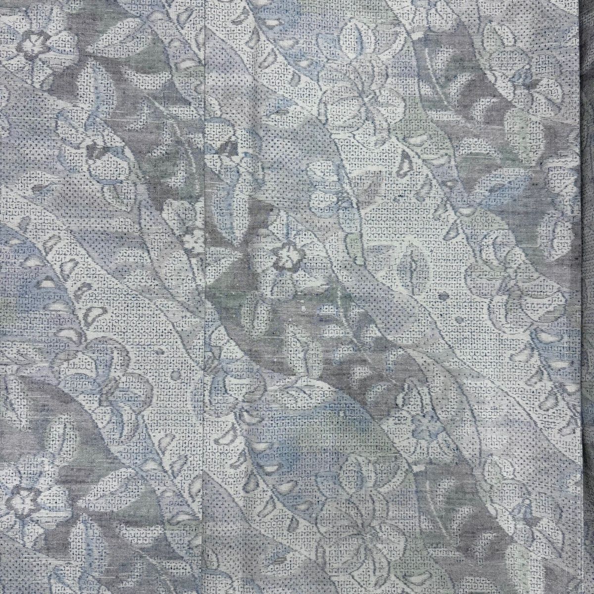 美品】 結城紬 身丈161cm 裄丈64cm M 袷 本場結城紬 奥順 証紙 草花