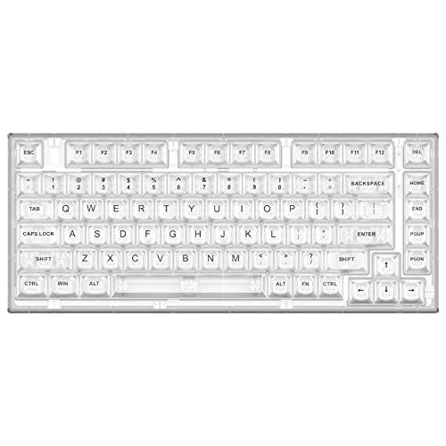 YUNZII X75 PRO 82キーワイヤレス ホットスワップ対応 英語配列 メカニカルゲーミングキーボード 透明キーキャップ BT5.0/2.4G/USB-C ガスケット装着キーボード Windows/Mac用 技適認証取得(クリスタルア 734564cb