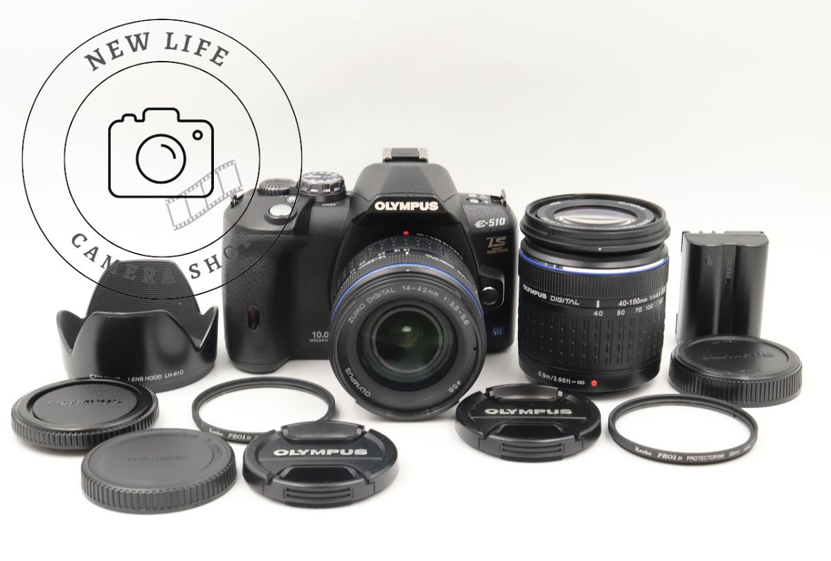 極上品☆OLYMPUS オリンパス E-510 ダブルズームキット 一眼レフカメラ ｼｬｯﾀｰ2518回 #18298/97/17153