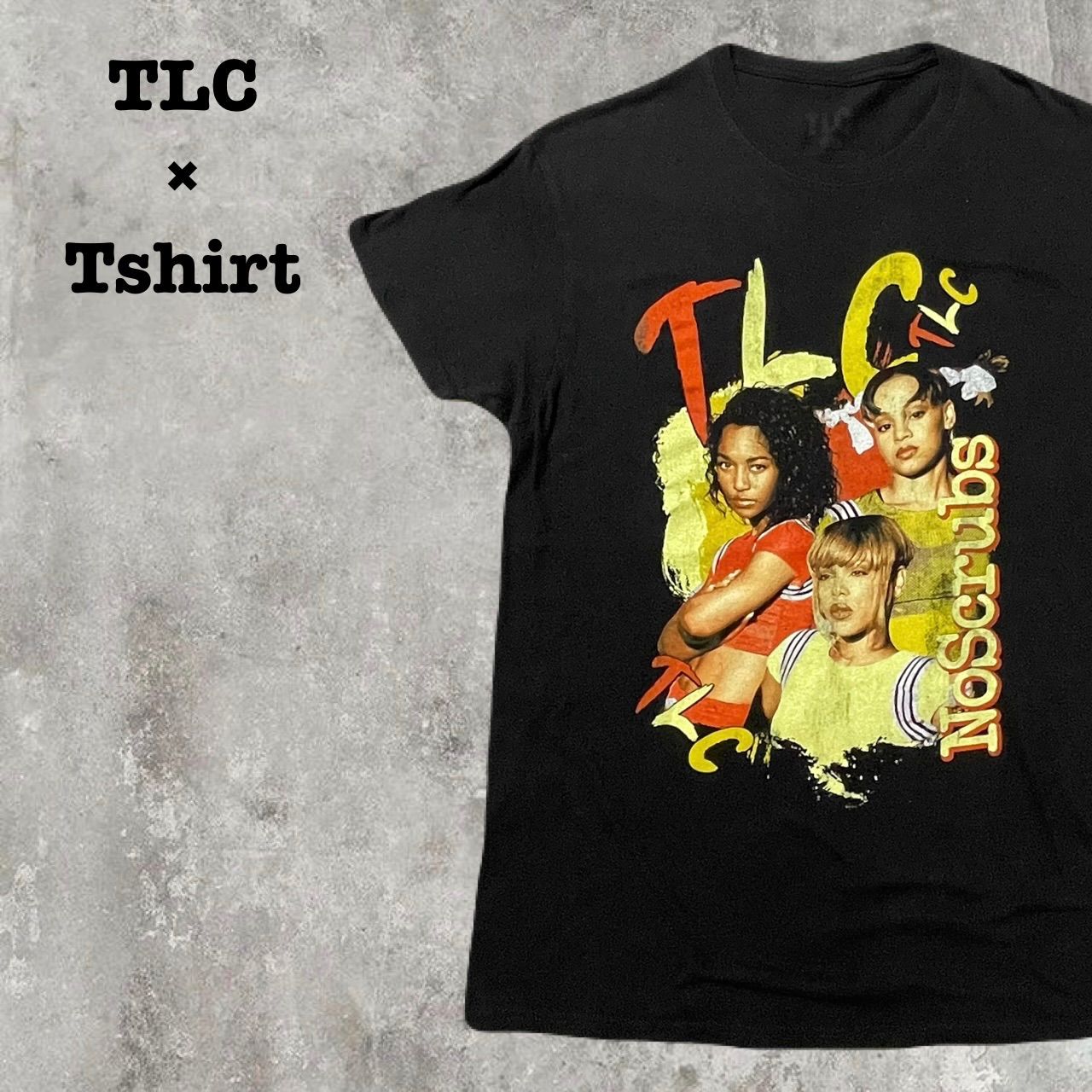 TLC No Scrubs Tシャツ Lサイズ ブラック 黒 バンドT ラップT 古着 
