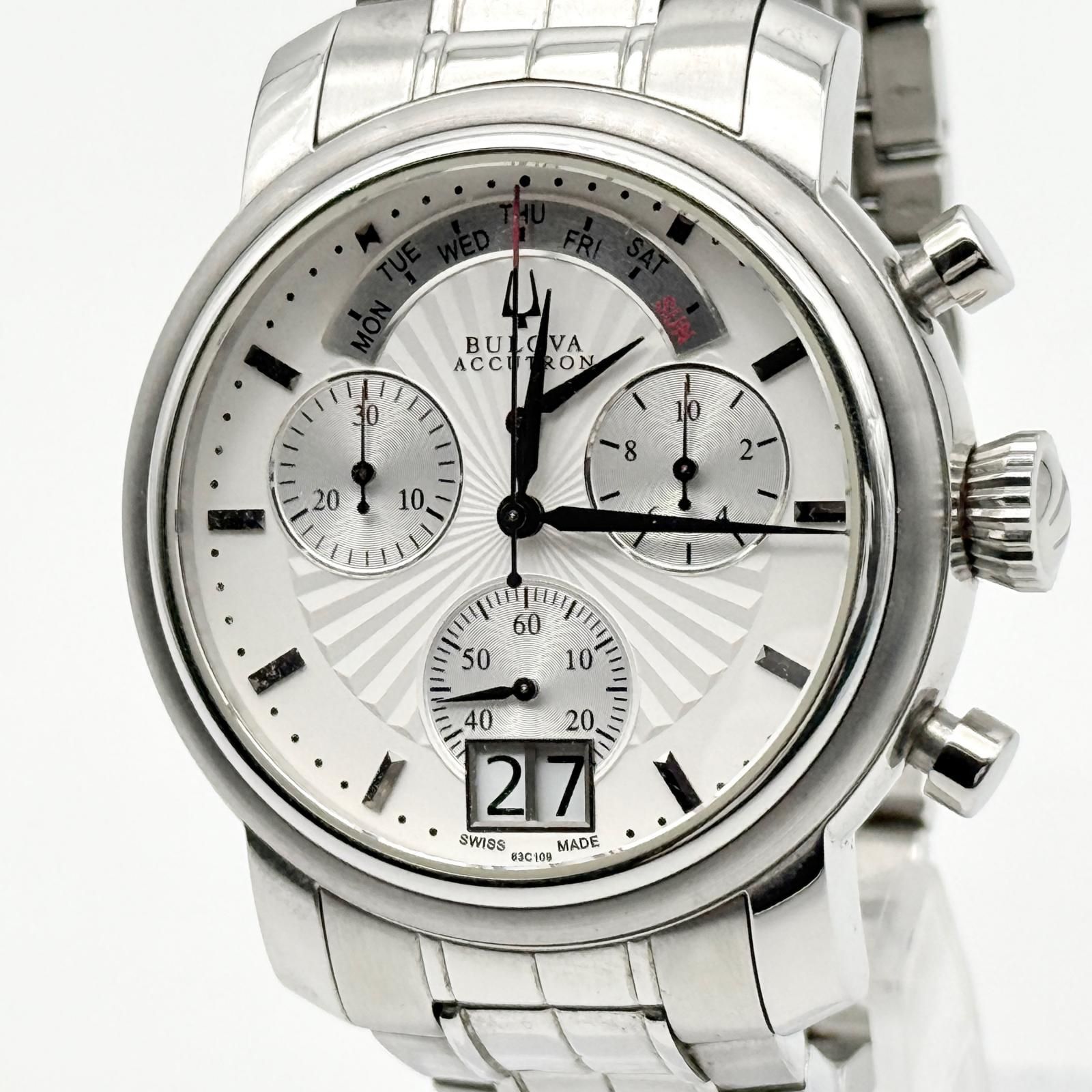 BULOVA ACCUTRON ブローバ・アキュトロン C867163299050910 シルバー QZ メンズ 腕時計 稼働品