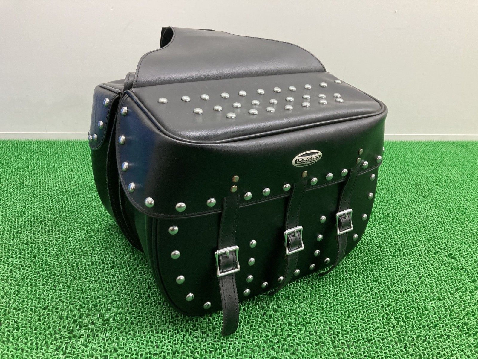 サドルマン製 サイドバッグ 左右 黒 社外 中古 SADDLEMEN サドルメン スタッド bM