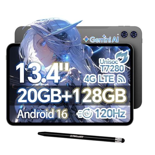 ☆新品☆TECLAST T65 13 インチ タブレット Android 16 タブレット, 120Hz 画面リフレッシュレート, 20GB RAM+128GB ROM, T7280 (T620)プロセッサ Tablet, SIM カード対応 ab6155f3