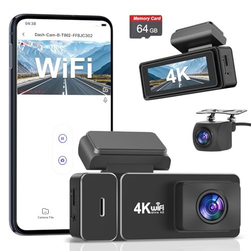 CHORTAU 新版ドライブレコーダー ドラレコ 前後カメラ 4K UHD 800万画素+1080PフルHD HDR/WDR補正 5GWIFI 170度広角視野 64GBカード付き F1.8大口径レンズ IPS液晶大画面2.99インチ LED a76c6066