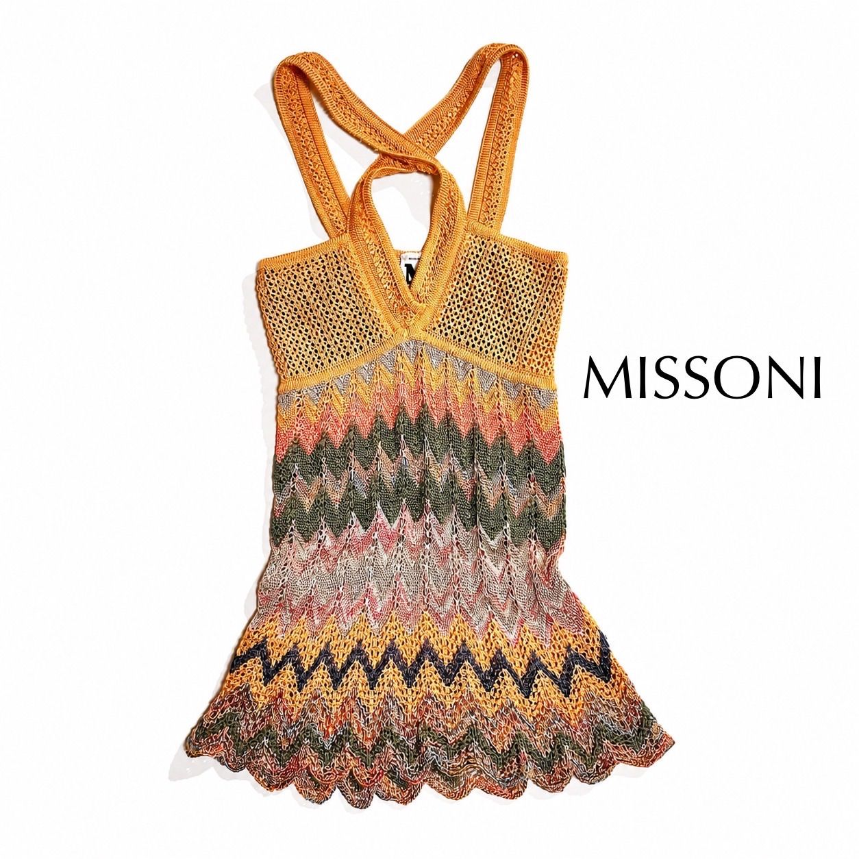 kT49 MISSONI マルチカラー キャミソール タンクトップ ビスチェ