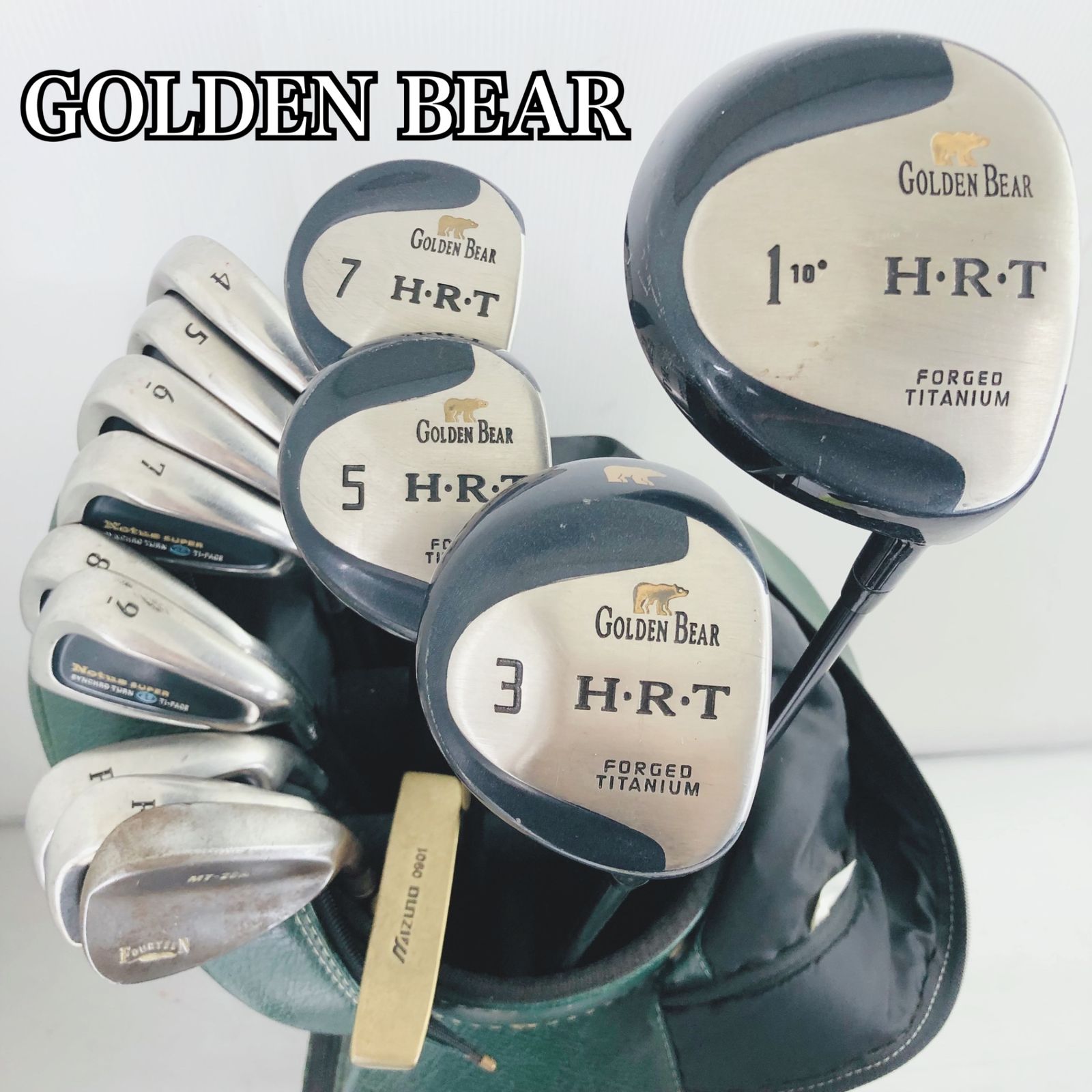 豪華 14本 GOLDEN BEAR ゴールデンベアー MIZUNO ミズノ メンズ ゴルフ クラブ セット 初心者 入門 バッグ付き フルセット 右利き パター付 TK-27
