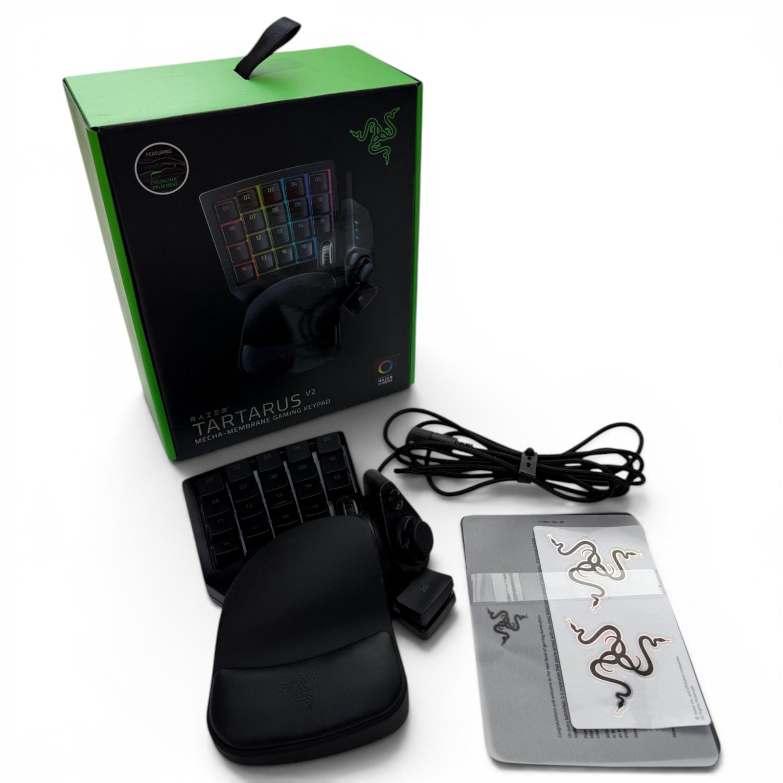 〇 レイザー Razer 左手デバイス Tartarus V2 ブラック メカメンブレン仕様 32個のプログラムキー FF14推奨 1100-4593