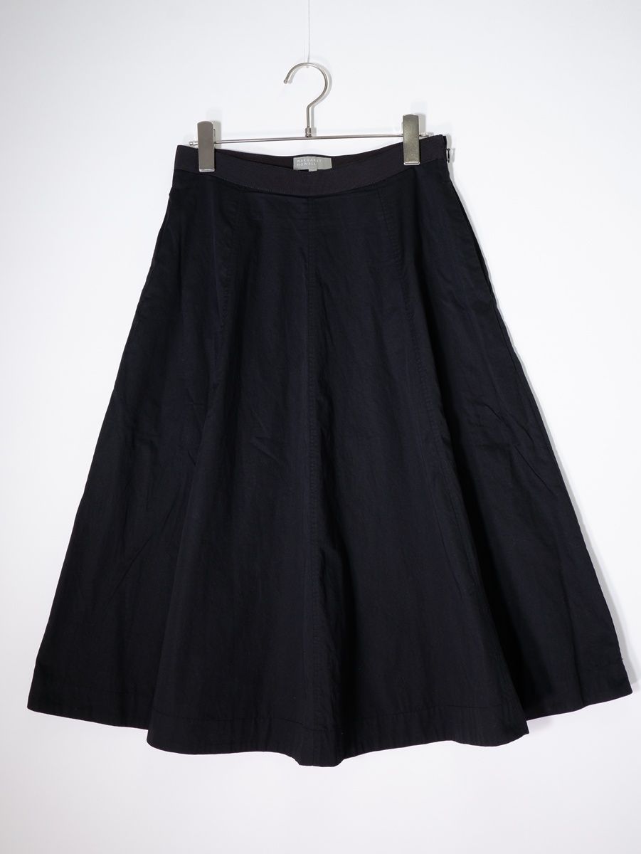 MARGARET HOWELLマーガレットハウエル WASHED COTTON SATIN SKIRT ウォッシュドコットンサテン フレアスカート【1】【LSKA82298】