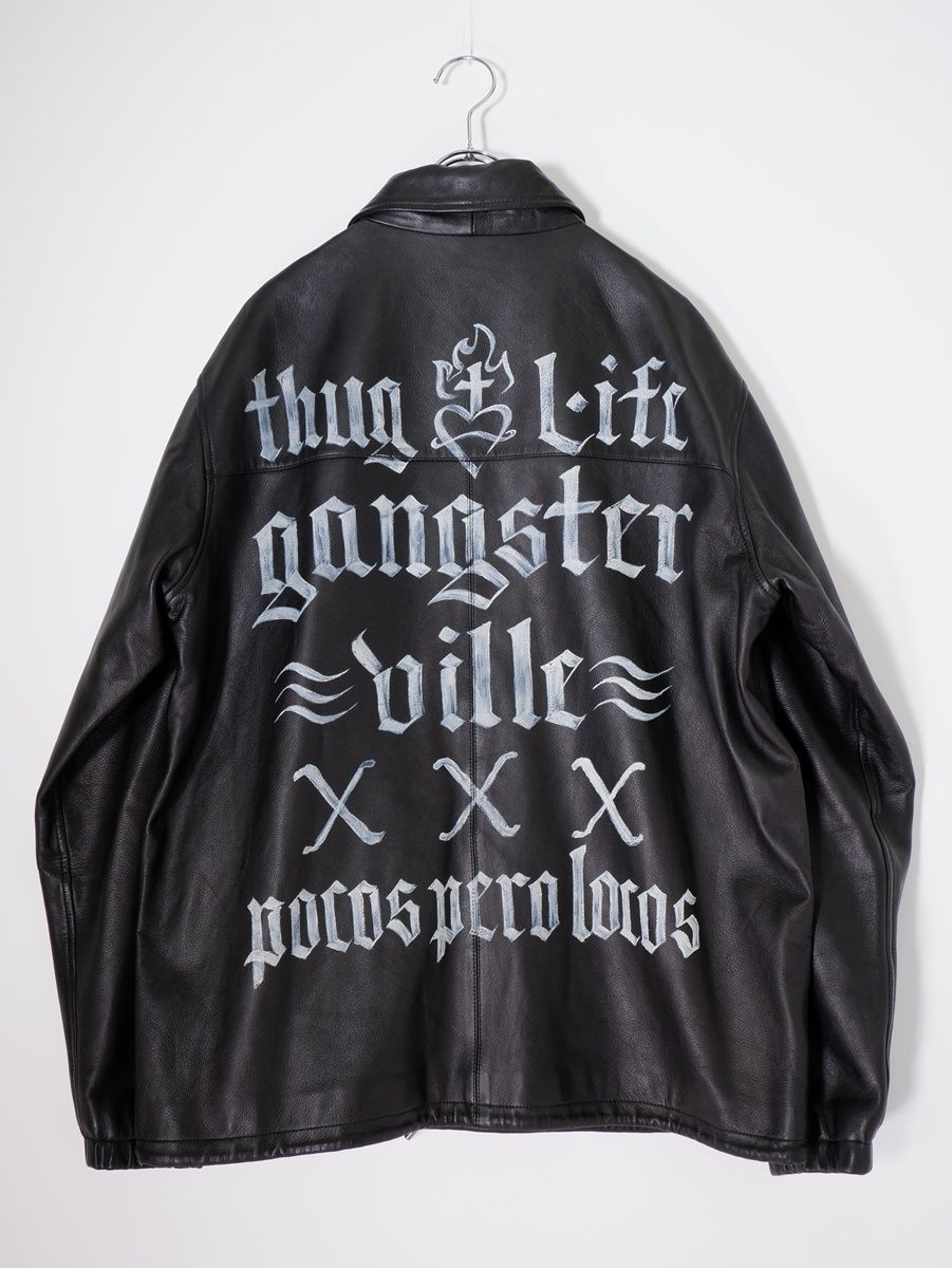 GANGSTERVILLEギャングスタービル 2023SS SACRED HEART - LIGHT LEATHER JACKETレザージャケット【L】【MJKA82342】