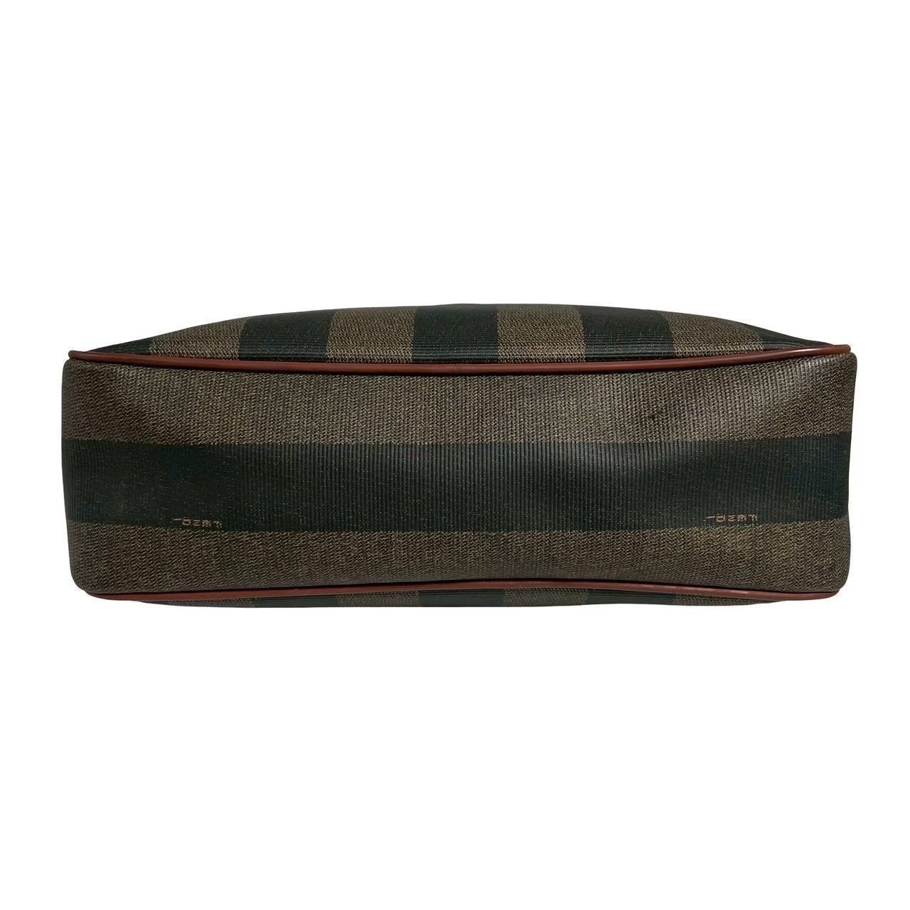FENDI フェンディ ショルダーバッグ 美品 ペカン ストライプカラー PVC