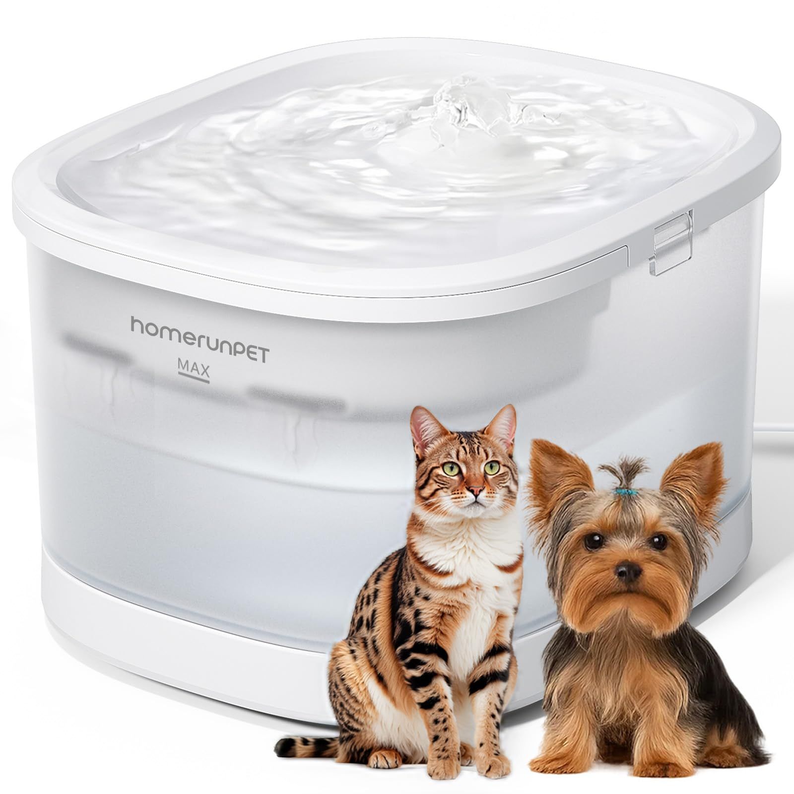 Homerunpet 猫 給水器 自動給水器 水飲み器 みずのみ器 犬 ペット 【食洗機対応 トライタン製水受け お留守/短期出張対応】 BPAフリー WF25W★