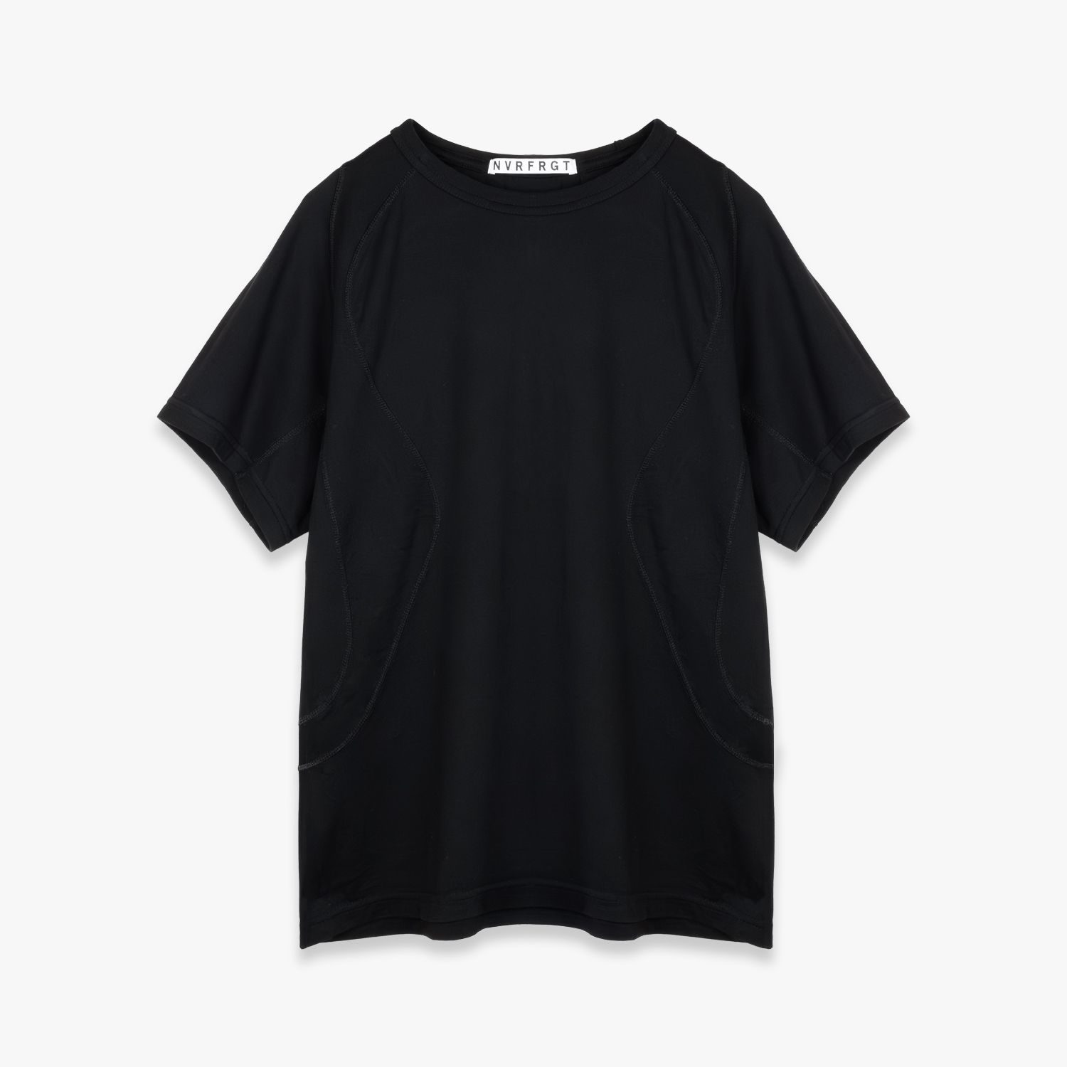 NVRFRGT | PANELLED HALF SLEEVE T-SHIRT (BLACK) 半袖 無地 Tシャツ カットソー トップス メンズ ブラック