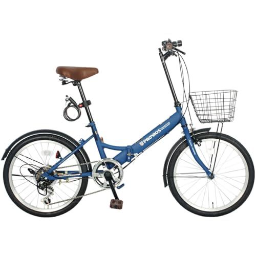 PROVROS(プロブロス) 折りたたみ自転車 20インチ シマノ6段ギア カゴ･ワイヤー錠･ライト付き 通勤 通学 街乗り 折り畳み 自転車 P-206Ju 2a384c7b