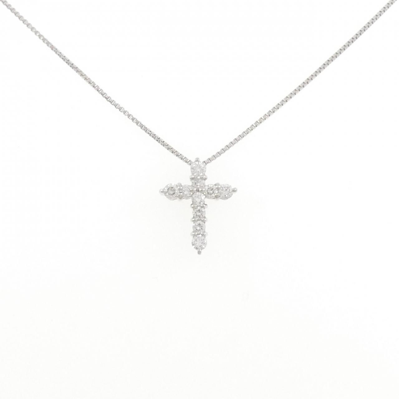 PT900/PT850 クロス ダイヤモンド ネックレス 0.30CT