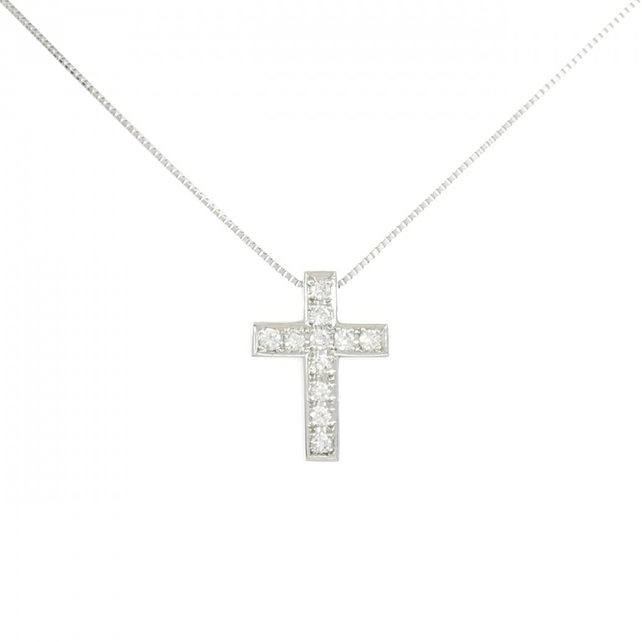 PT900/PT850 クロス ダイヤモンド ネックレス 0.30CT