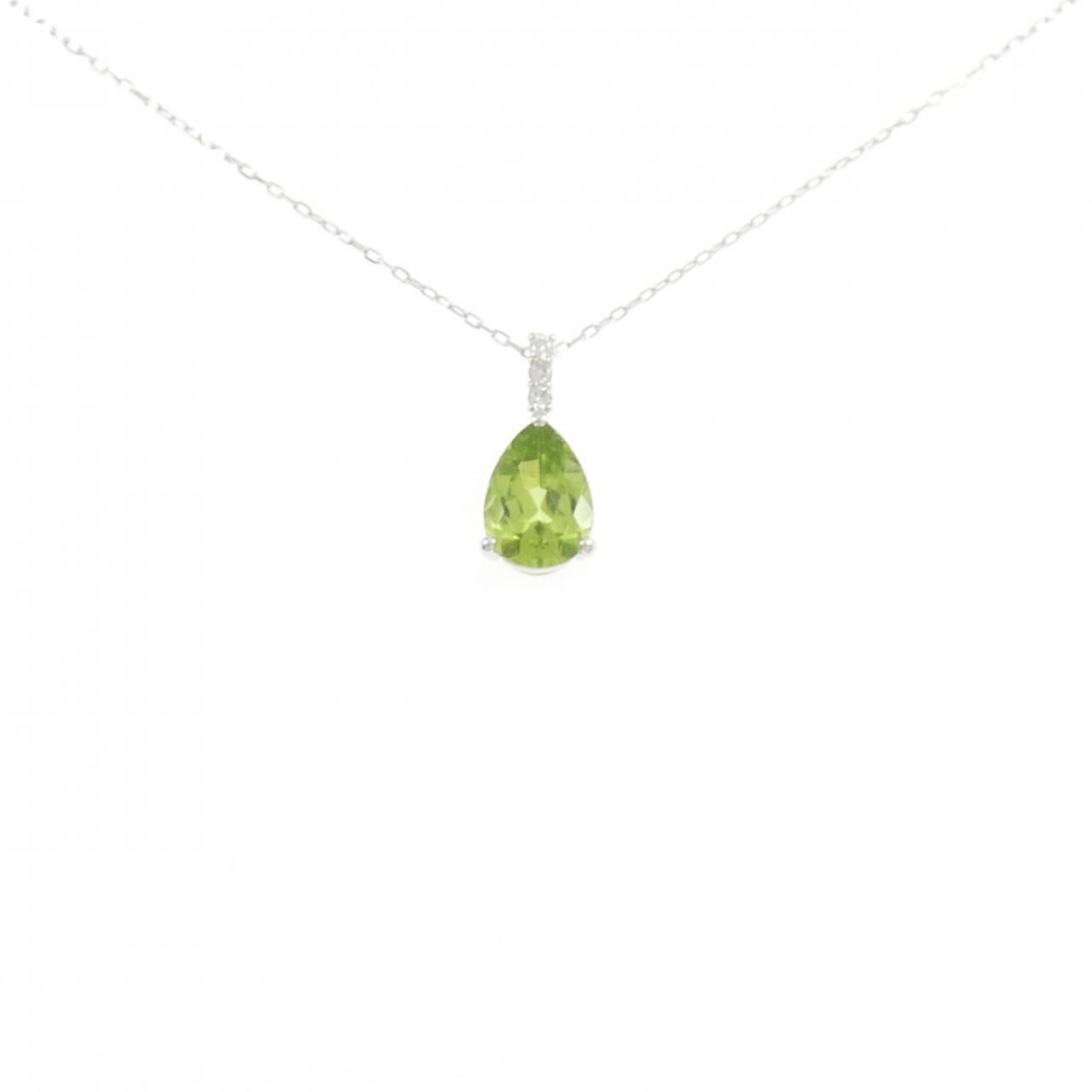 K18WG ペリドット ネックレス 2.66CT