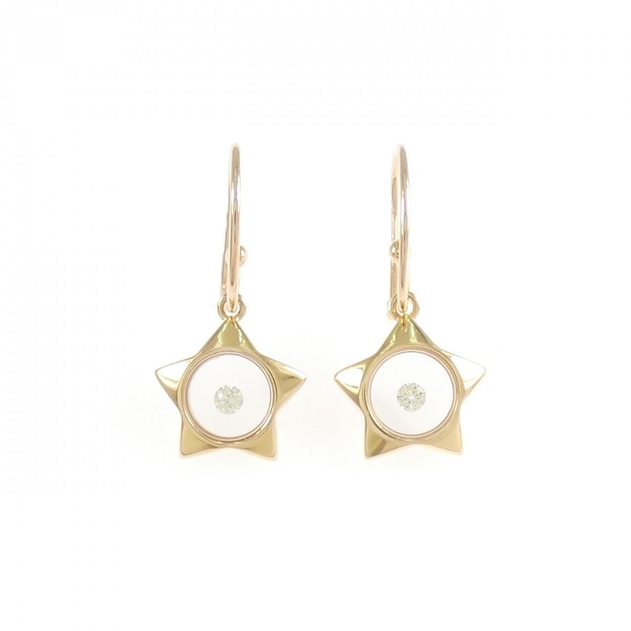 K18YG/K18PG スター ダイヤモンド ピアス 0.08CT