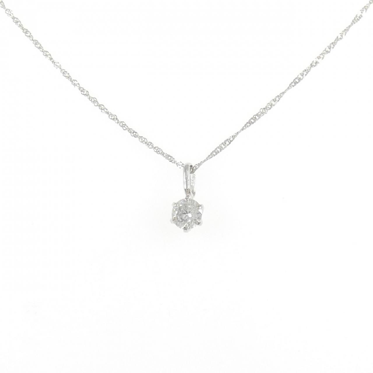 K18WGソリティア ダイヤモンド ネックレス 0.3CT