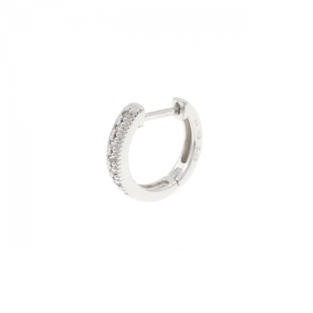 K10WG ダイヤモンド ピアス 0.05CT 片耳