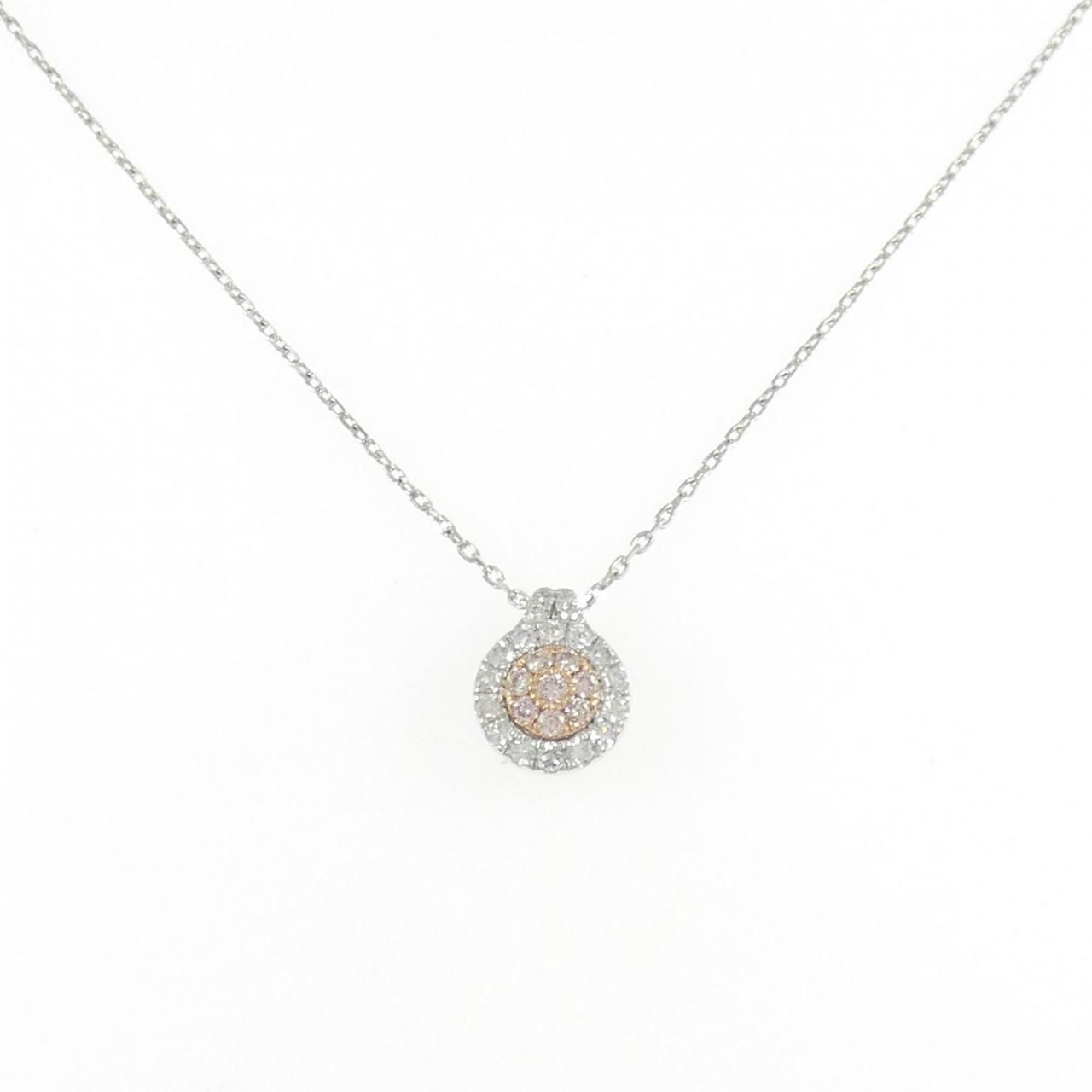 PT950/K18PG ピンクダイヤモンド ネックレス 0.07CT