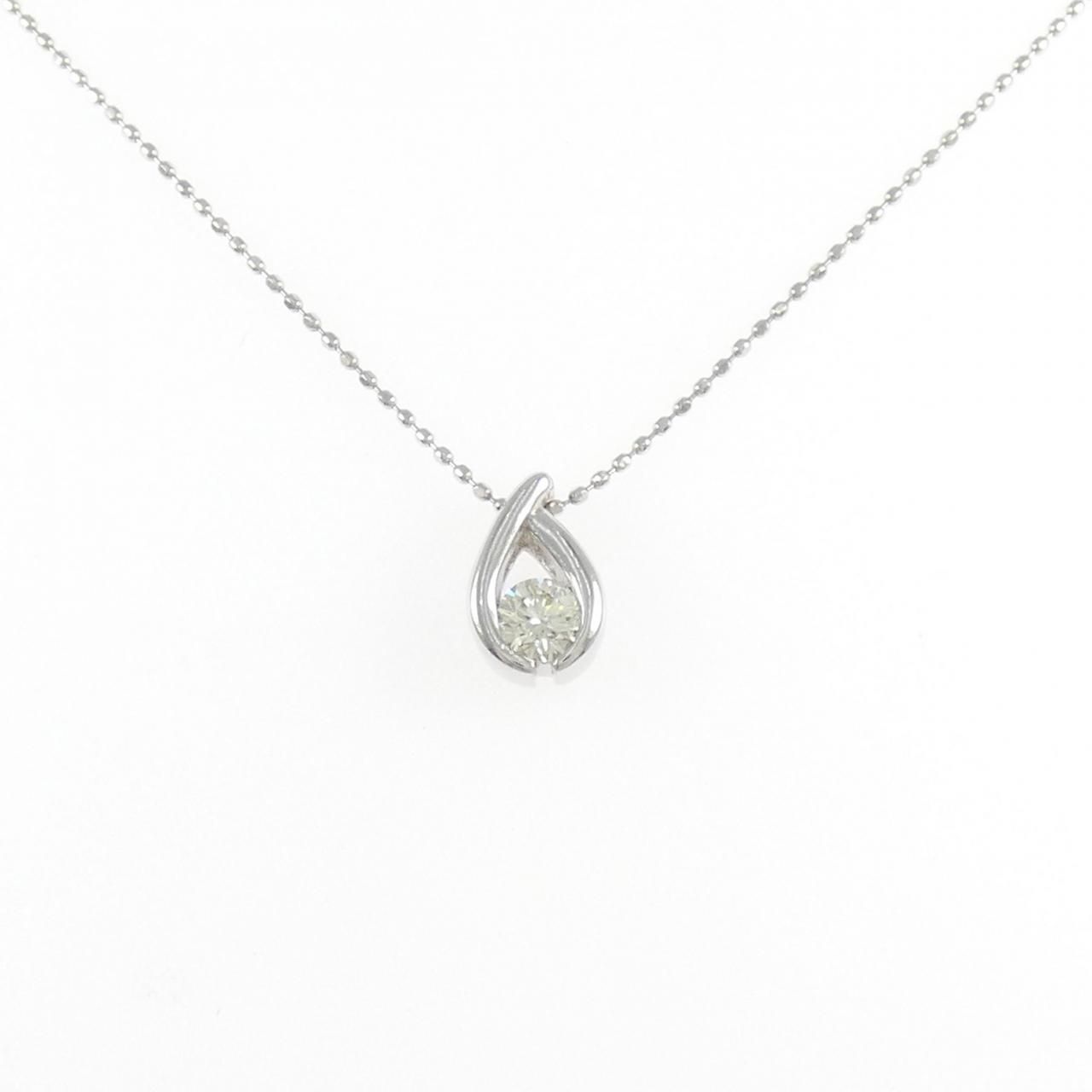 K18WG ソリティア ダイヤモンド ネックレス 0.216CT
