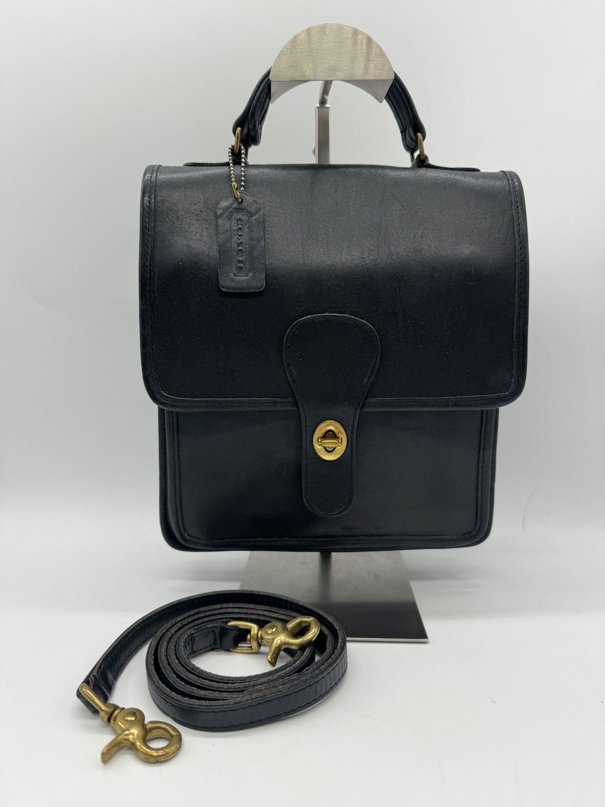 【良品】COACH コーチ グローブレザー USA製 レガシー オールドコーチ 2WAY ハンドバッグ ブラック P881 21,754円