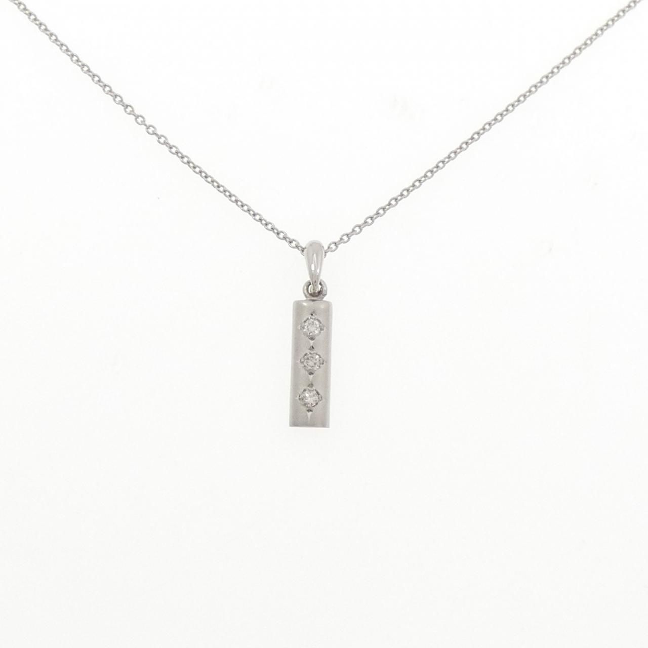 PT900/PT850 スリーストーン ダイヤモンド ネックレス 0.04CT