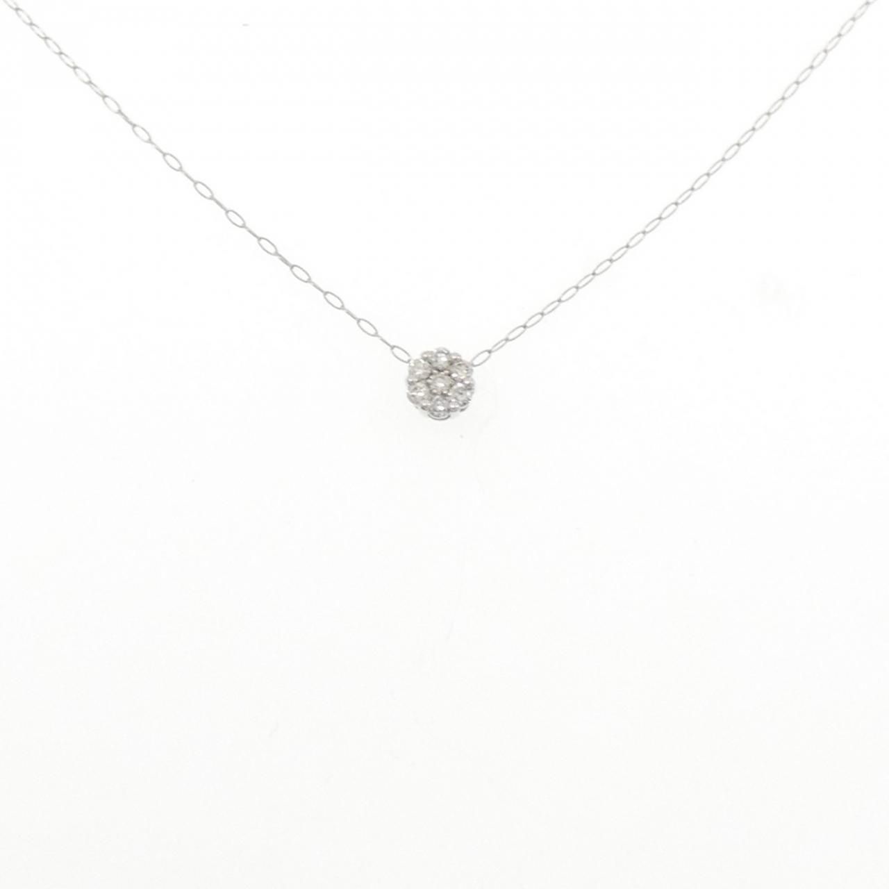 PT900/PT850 フラワー ダイヤモンド ネックレス 0.10CT