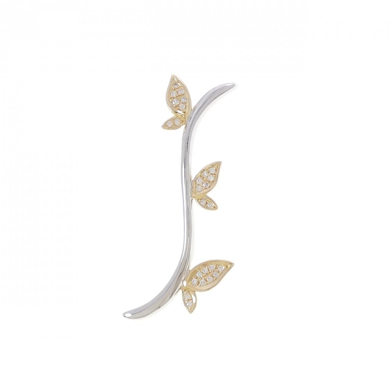 K18WG/K18YG ダイヤモンド ピアス 0.13CT 片耳