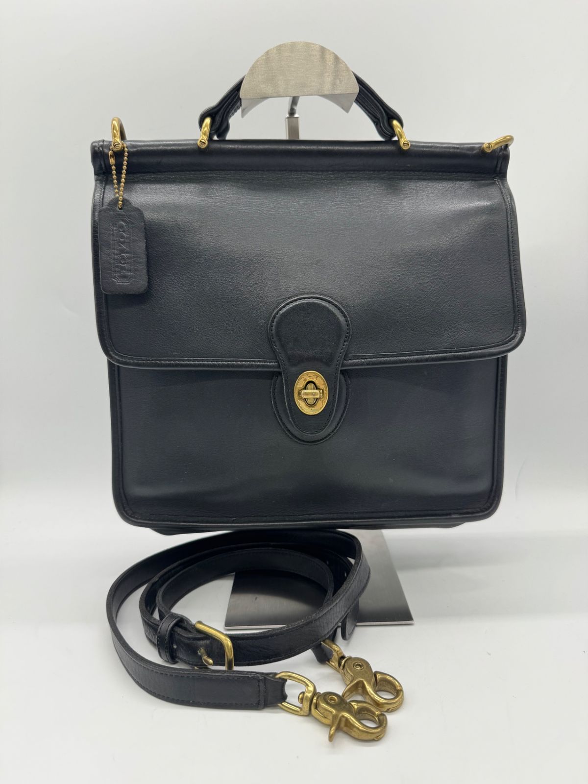 【美品】 COACH コーチ グローブレザー USA製 レガシー オールドコーチ 2WAY ハンドバッグ ブラック P1872