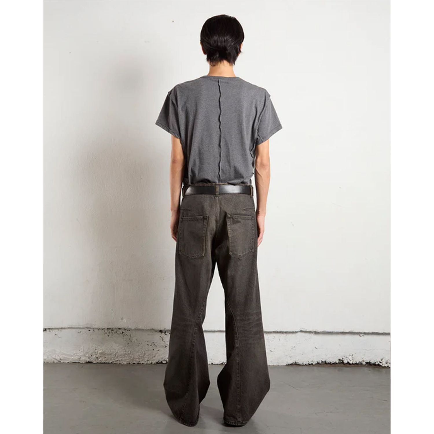 NVRFRGT | 3D TWISTED WIDE LEG JEANS (MUD FADED BLACK) デニムパンツ