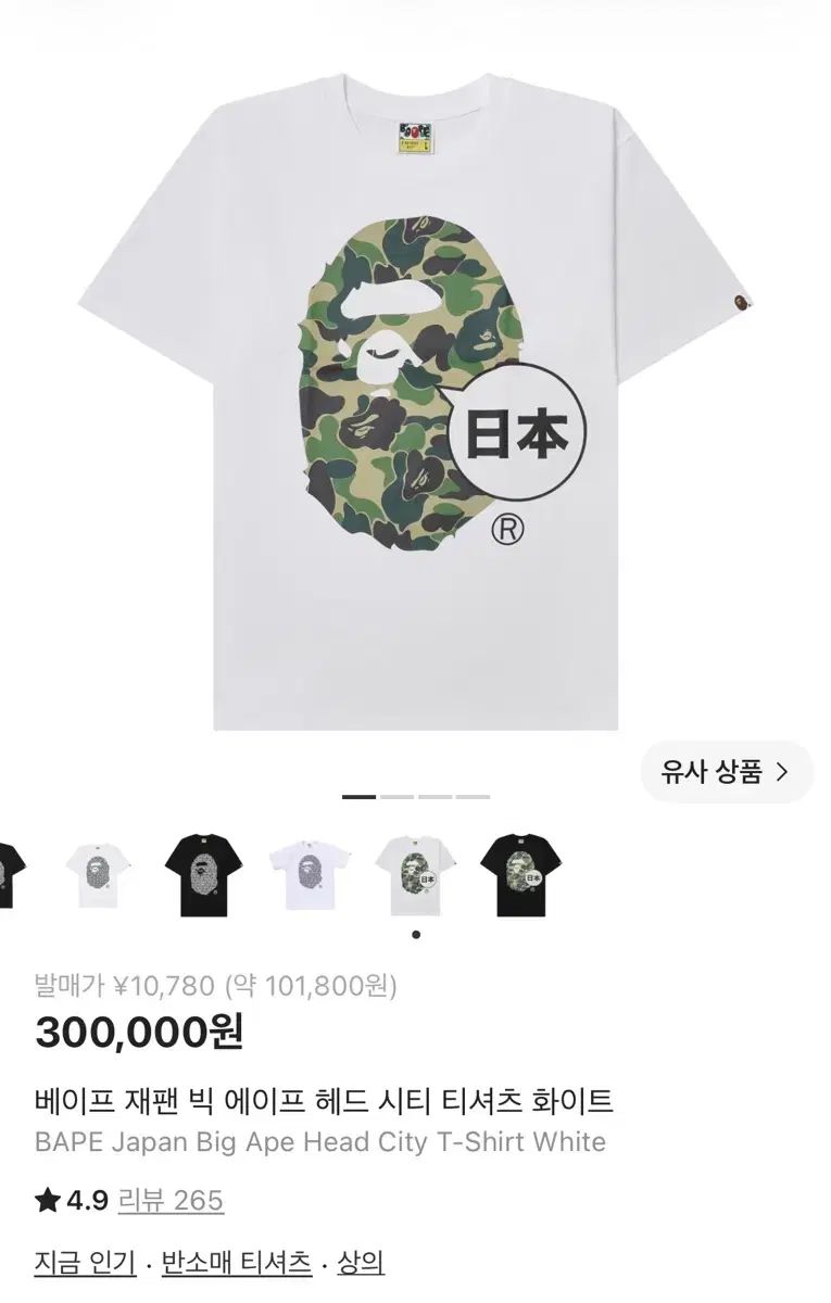 A BATHING APE アベイシングエイプ ジャパン BIG エイプ HEAD ヘッド シティ 半袖