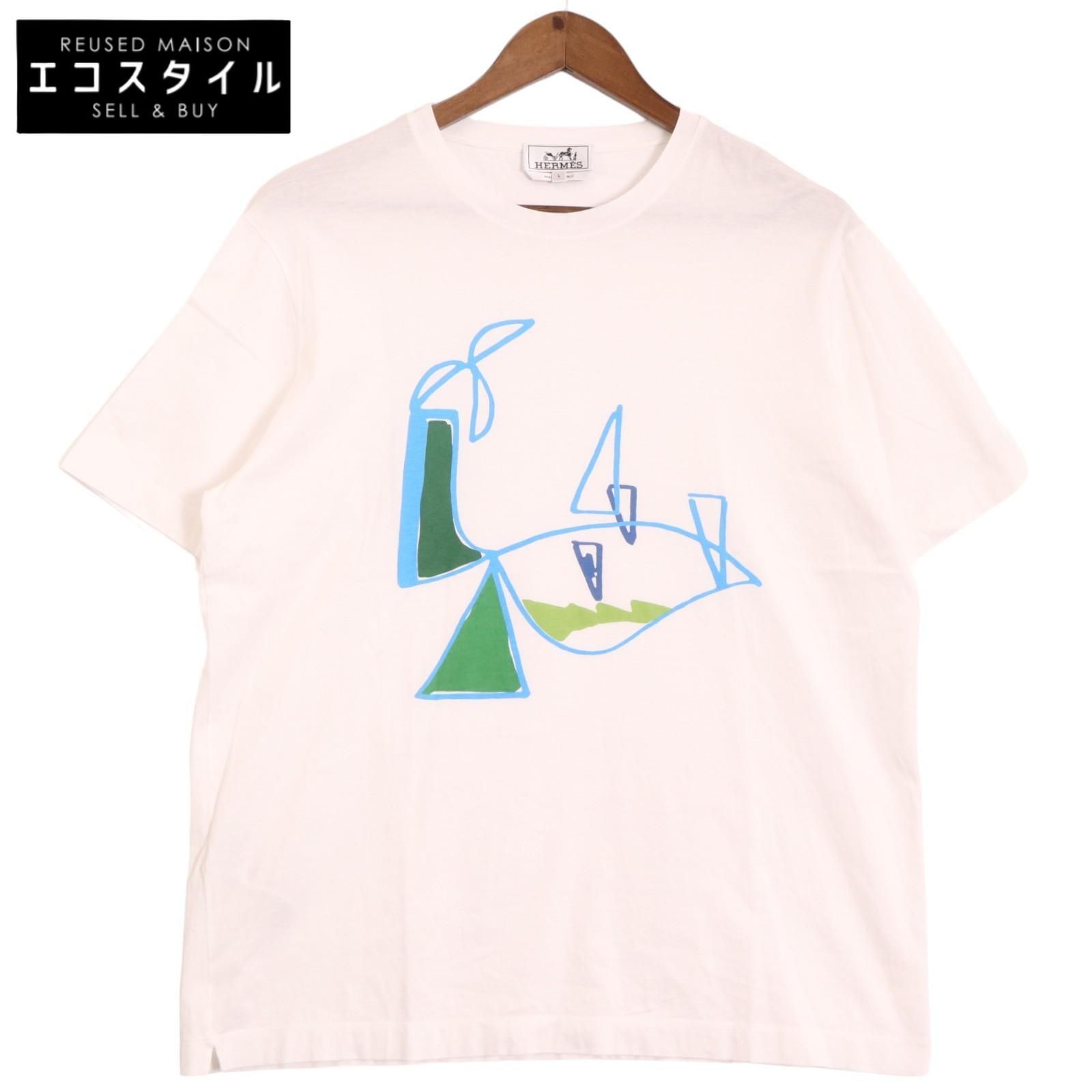 HERMES エルメス ホワイト 16SS プリントTシャツ L - メルカリ