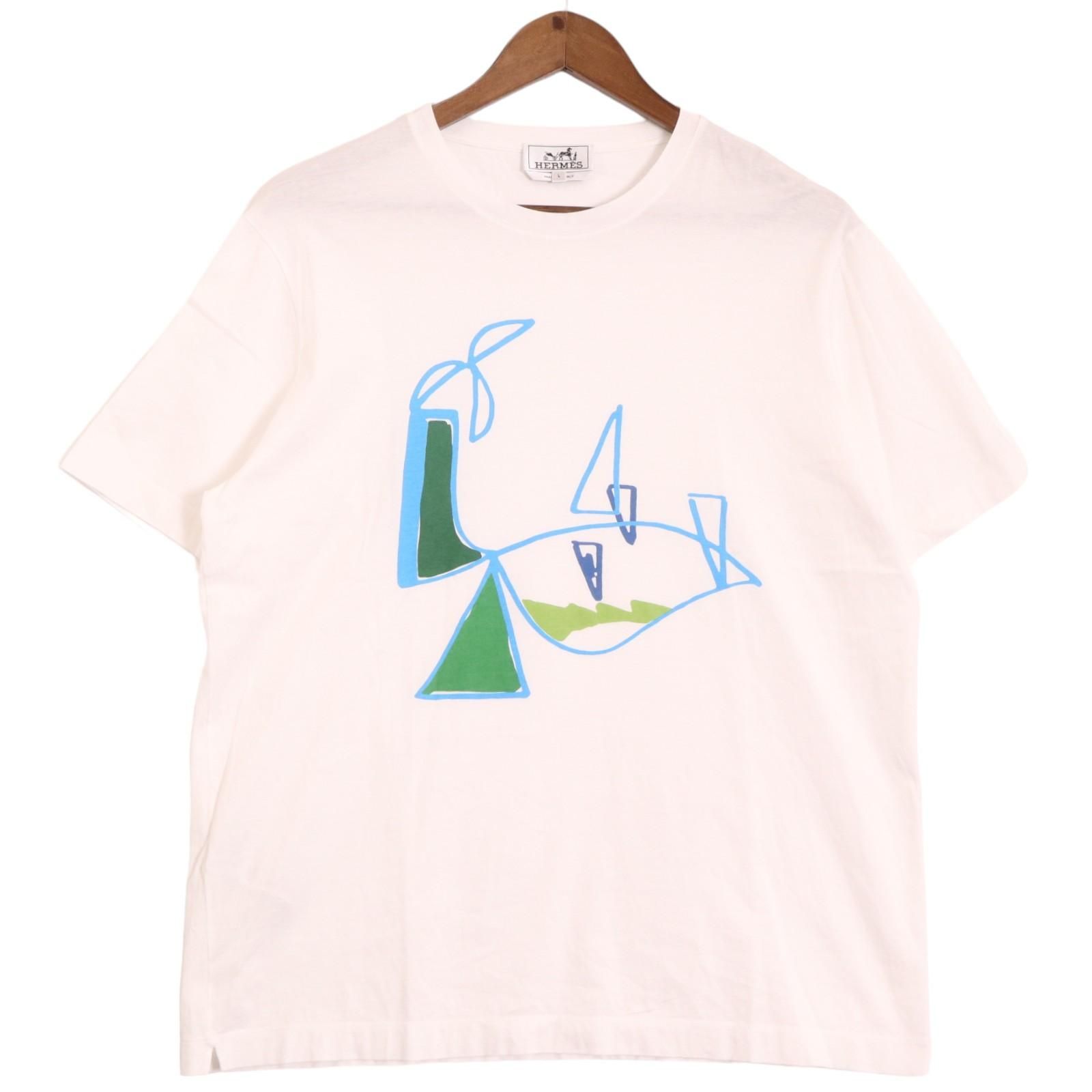 HERMES エルメス ホワイト 16SS プリントTシャツ L - メルカリ