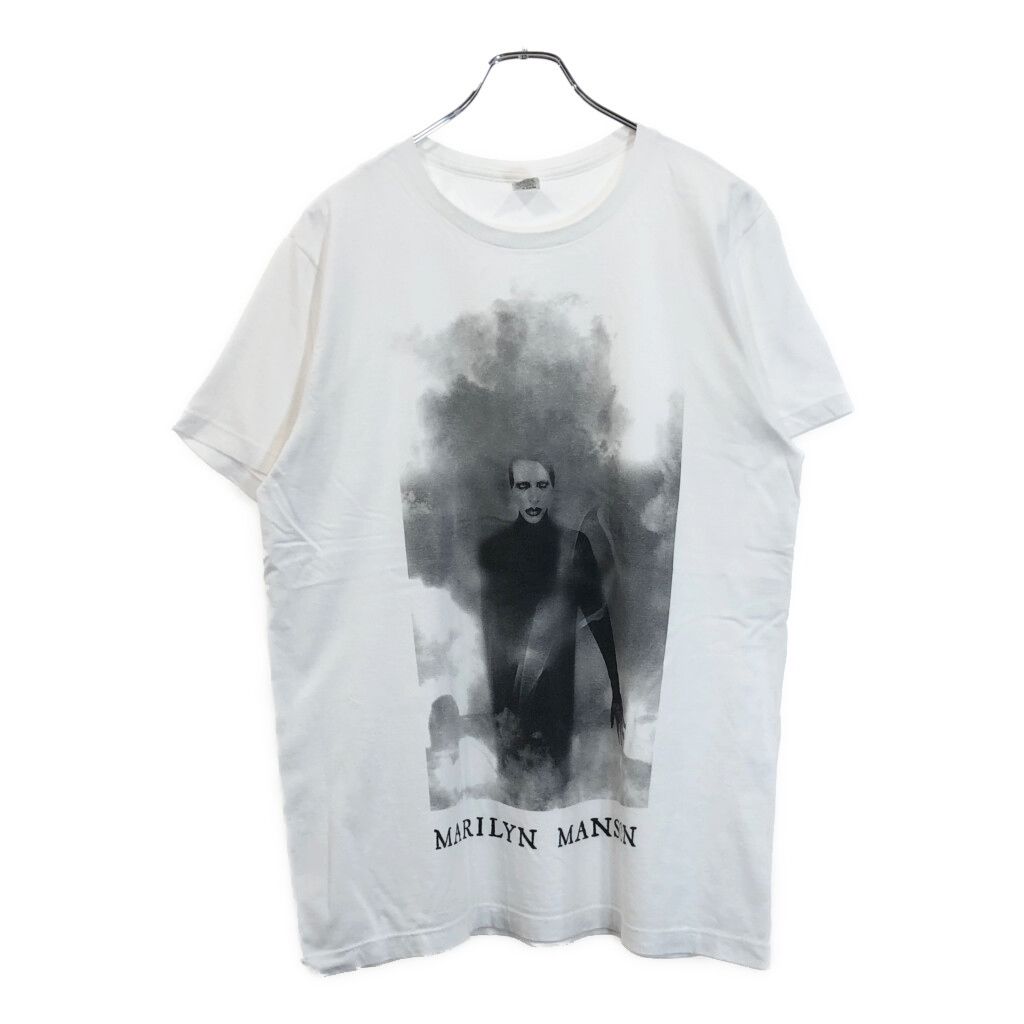 MARILYN MANSON マリリン・マンソン 半袖Ｔシャツ ミュージシャン ホワイト(メンズ L)中古 古着 U7889