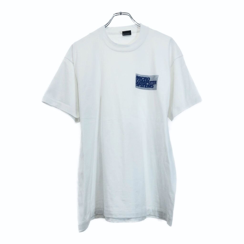 90年代 USA製 Micro Computer Systems マイクロコンピュータ 半袖Ｔシャツ ホワイト(メンズ XL)中古 古着 U7897