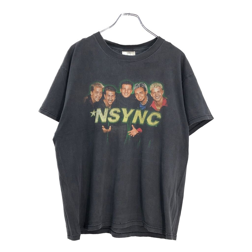 90年代 USA製 NSYNC イン・シンク 半袖Ｔシャツ ミュージシャン ブラック(メンズ L)中古 古着 U7948