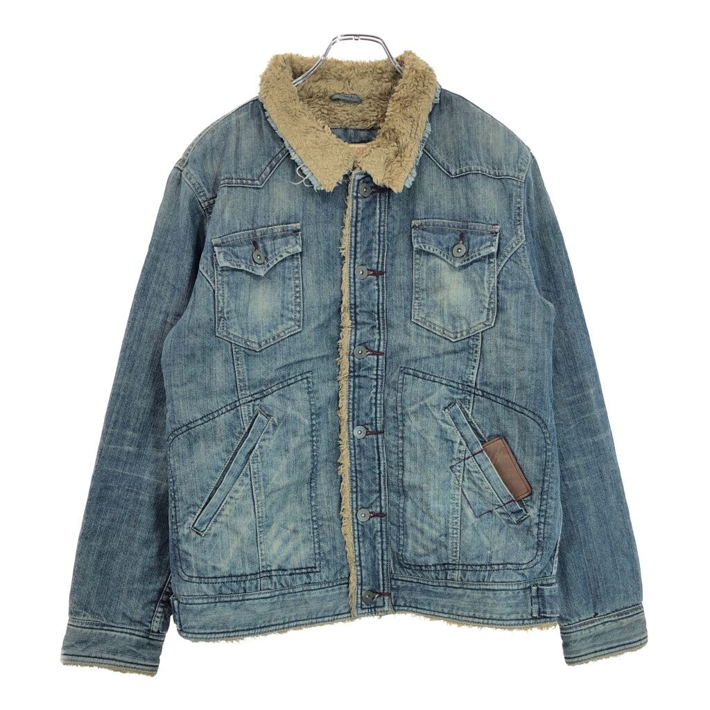 SPRING FIELD デニムボアジャケット ブルー(メンズ 38)中古 古着 U8000