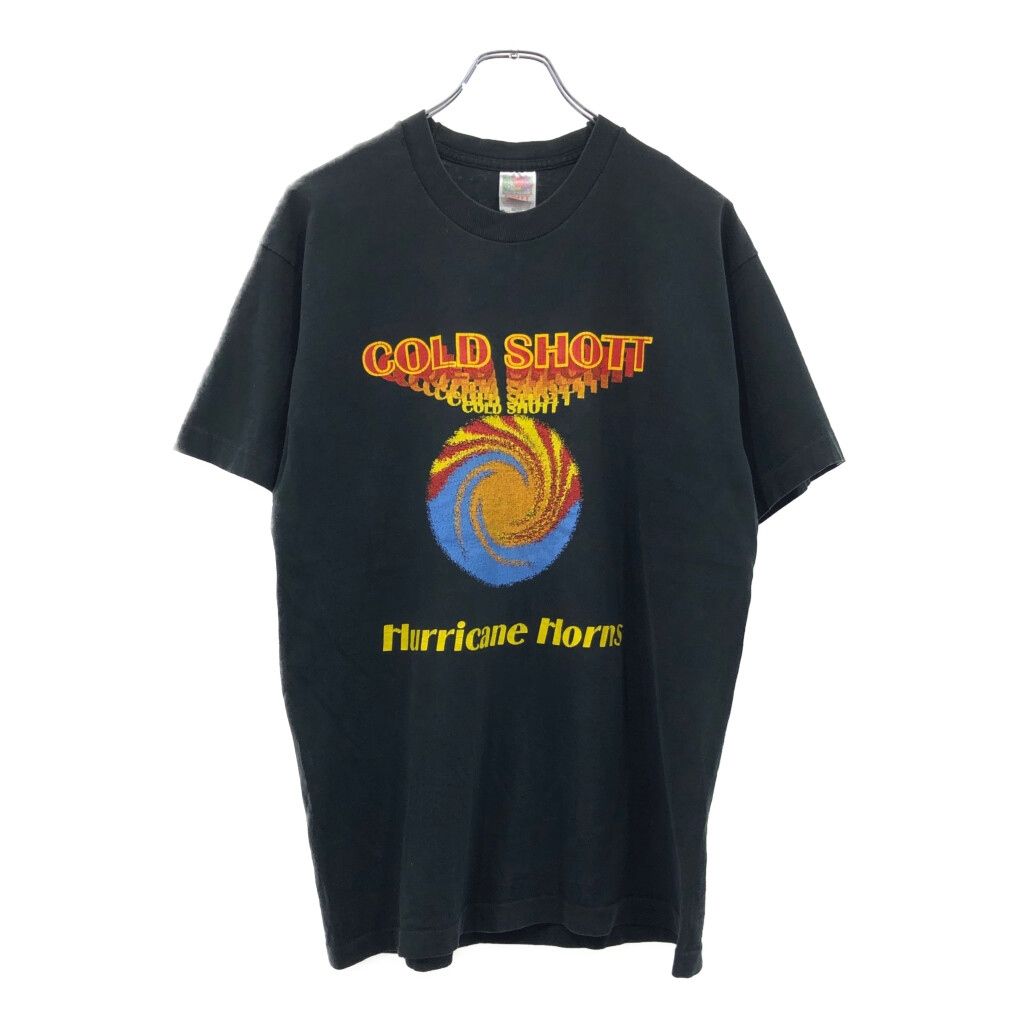 90年代 USA製 Cold Shott and the Hurricane Horns 半袖Ｔシャツ バンド ブラック(メンズ L)中古 古着 U8057