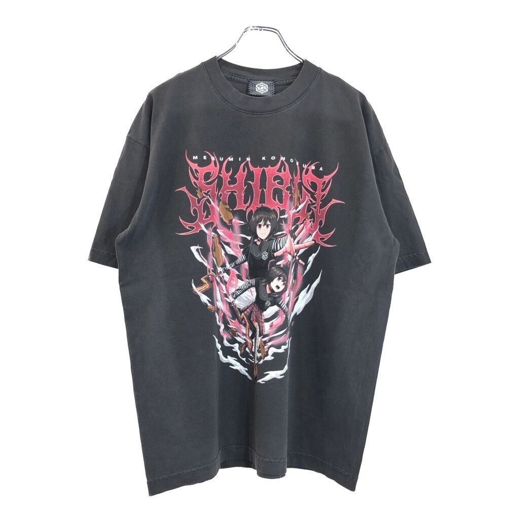 USA製 SHIBUI STREETWEAR この素晴らしい世界に祝福を! めぐみん 半袖Ｔシャツ アニメ キャラクター ブラック(メンズ L)中古 古着 U8058