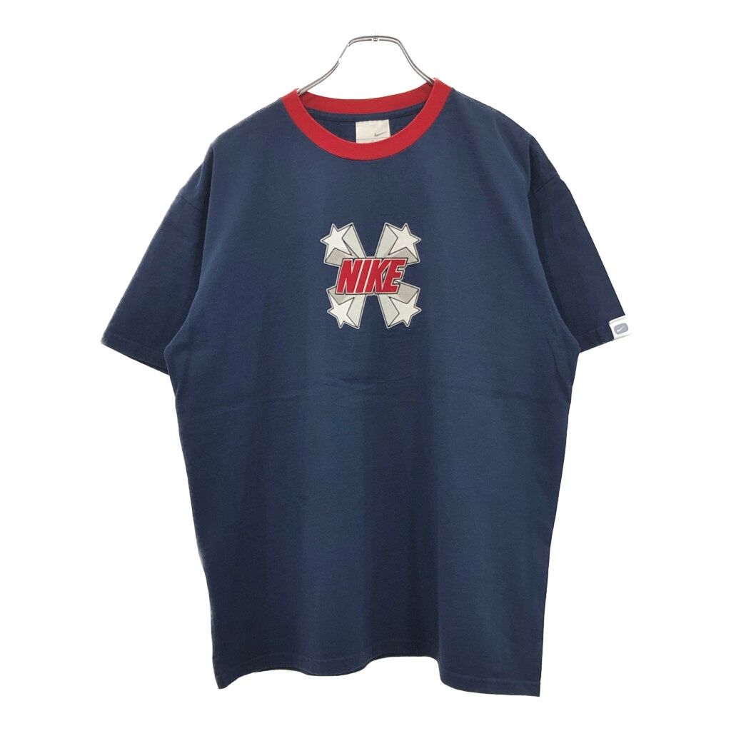 00年代 NIKE ナイキ リンガーネックＴシャツ スポーツ ネイビー(メンズ L)中古 古着 U8059