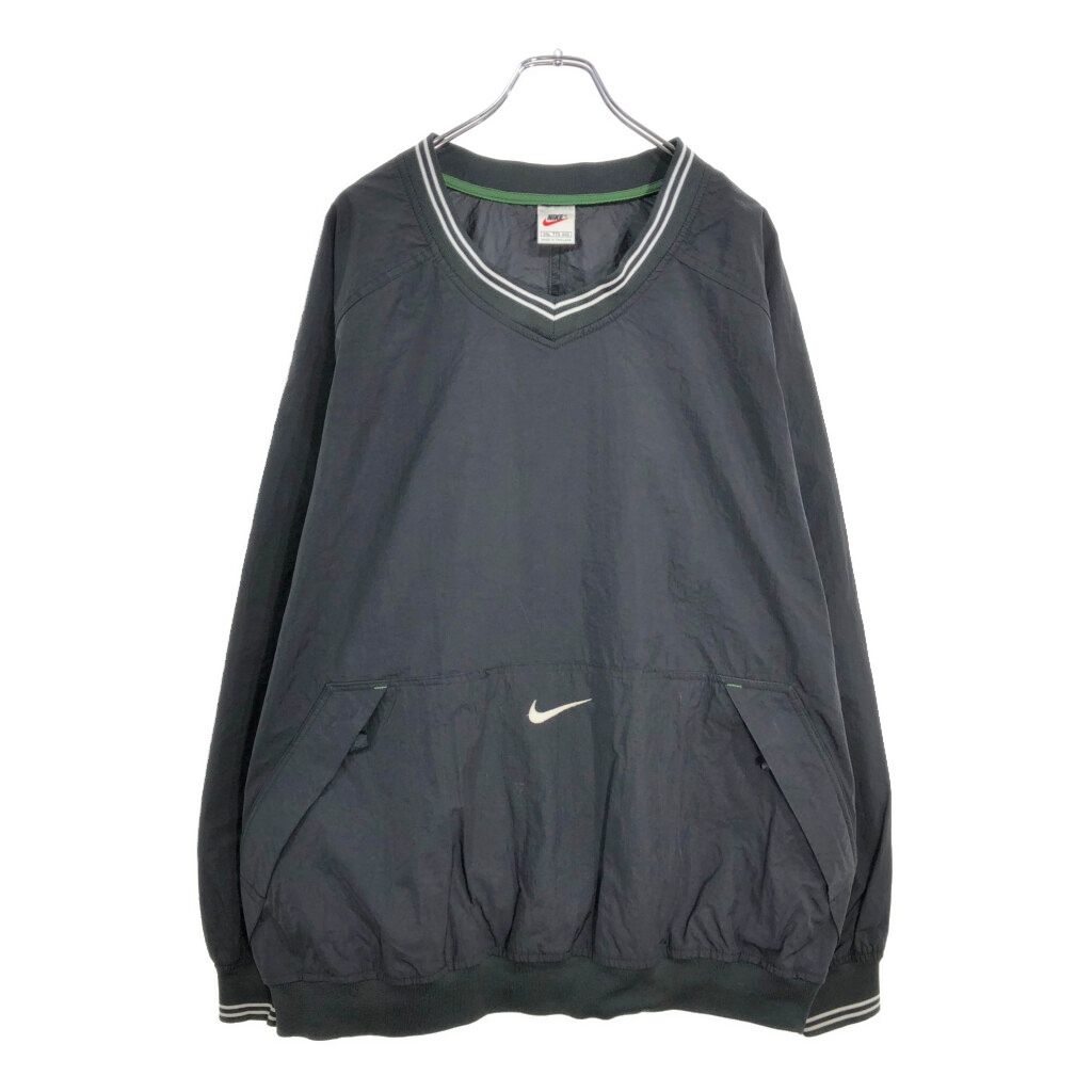 90年代 NIKE ナイキ プルオーバージャケット 大きいサイズ ブラック(メンズ XXL)中古 古着 V5052