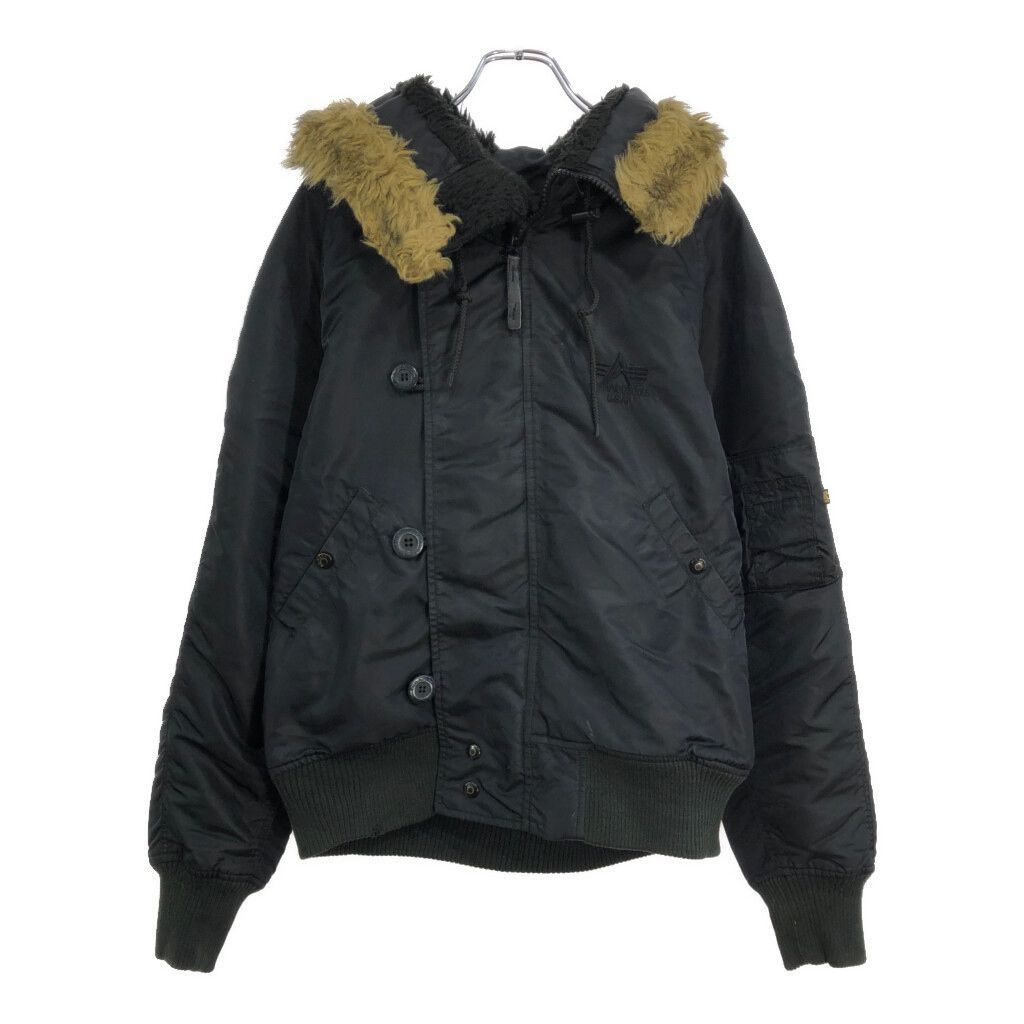 ALPHA INDUSTRIES アルファ インダストリーズ USAF N-2B フライトジャケット ミリタリー ブラック(メンズ LARGE)中古 古着 U7865