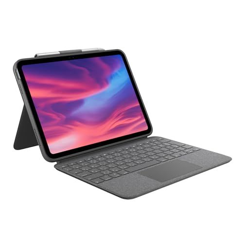 ロジクール iPad 11 インチ A16 & 10.9 インチ 第10世代 対応 トラックパッド付き キーボード付き ケース Combo Touch iK1059GRA 日本語キーボード スマートコネクタ バックライト 国内正規品 2年間 オックスフォーJu