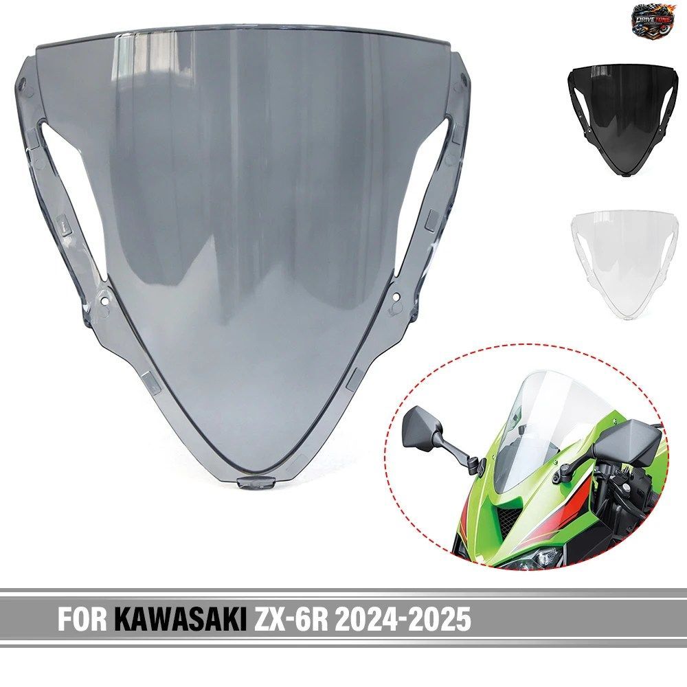 カワサキ ZX-6R ZX6R 2024 2025 用モーターサイクルフロントウインドシールドウインドスクリーンキットウインドディフレクターシールドフラ
